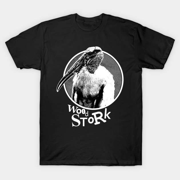 Punk Rock Wood Stork T-Shirt by karkkymarloff